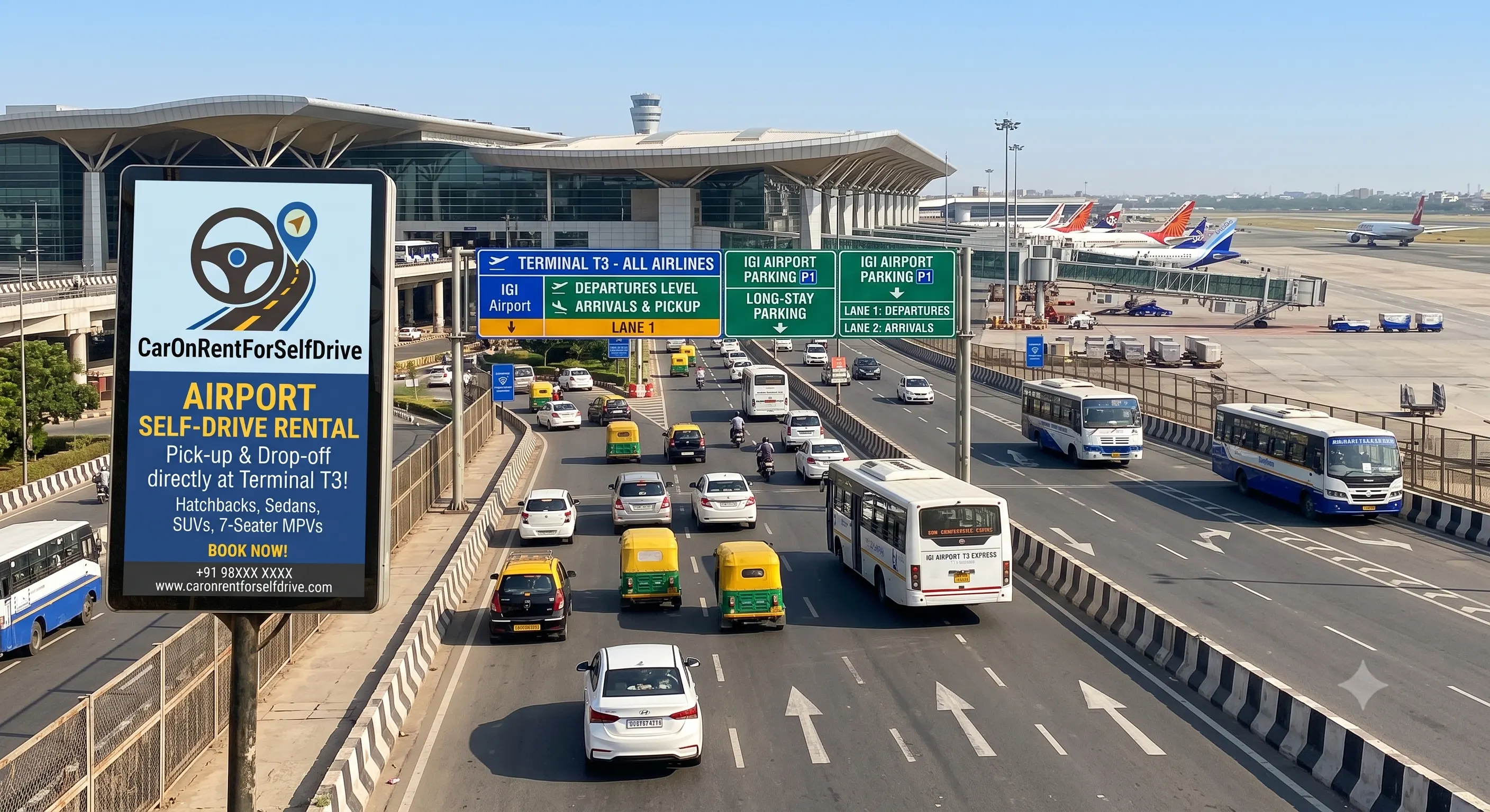Airport Car Rental in Delhi