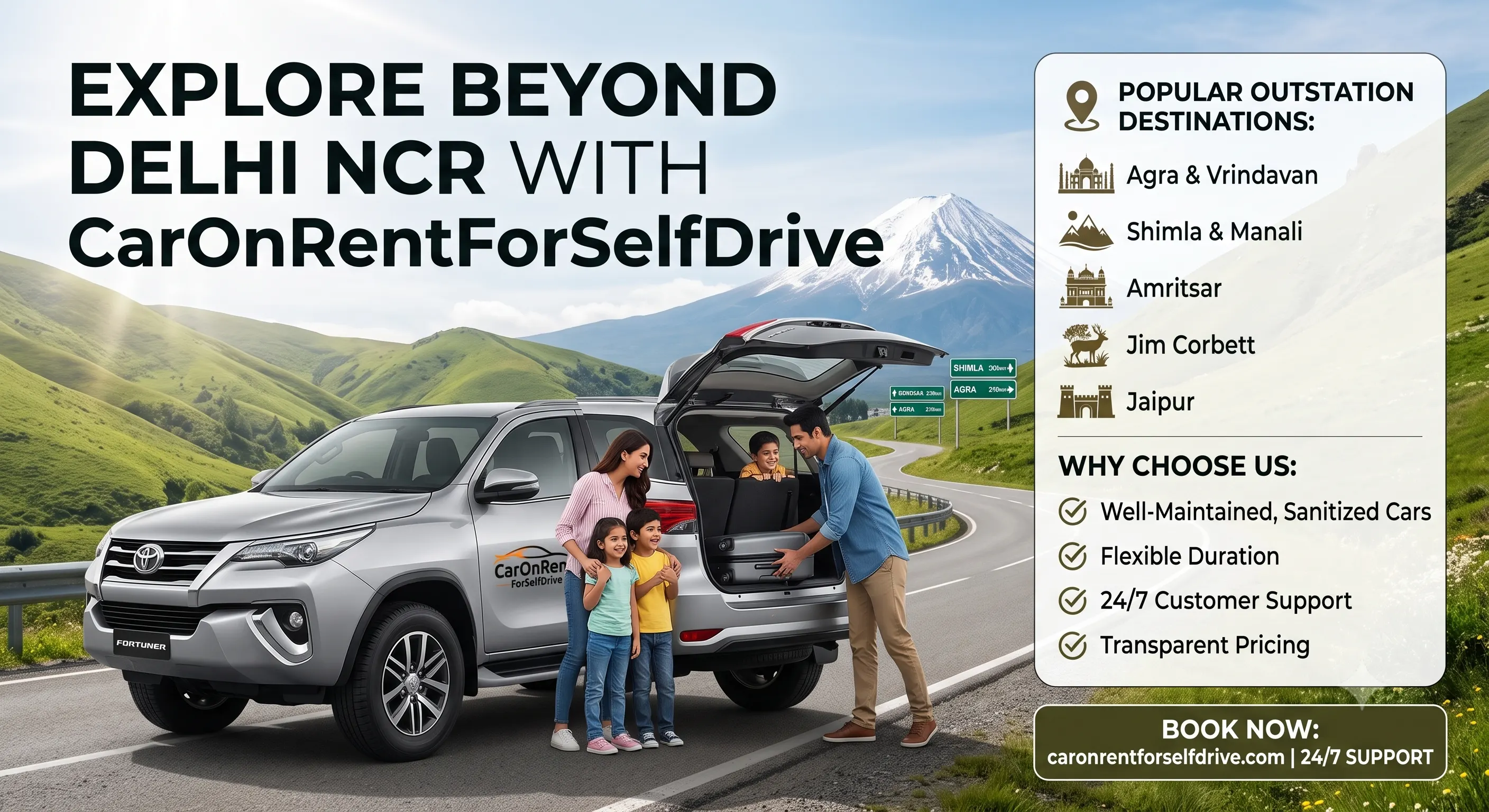 Outstation Car Rental in Delhi